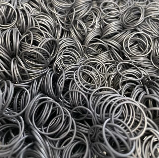 A bunch of rubber bands are piled together
